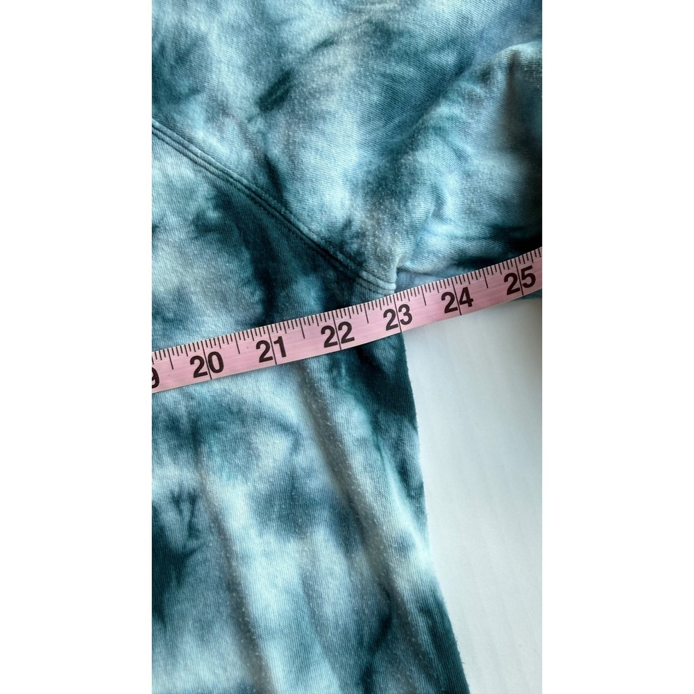 Athleta Coaster Luxe Sweatshirt Teal Tie Dye Pullover Crew Neck Tall Large LT - Picture 4 of 6